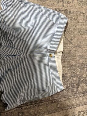 Lilly Pulitzer Blue and White Striped Seersucker Shorts